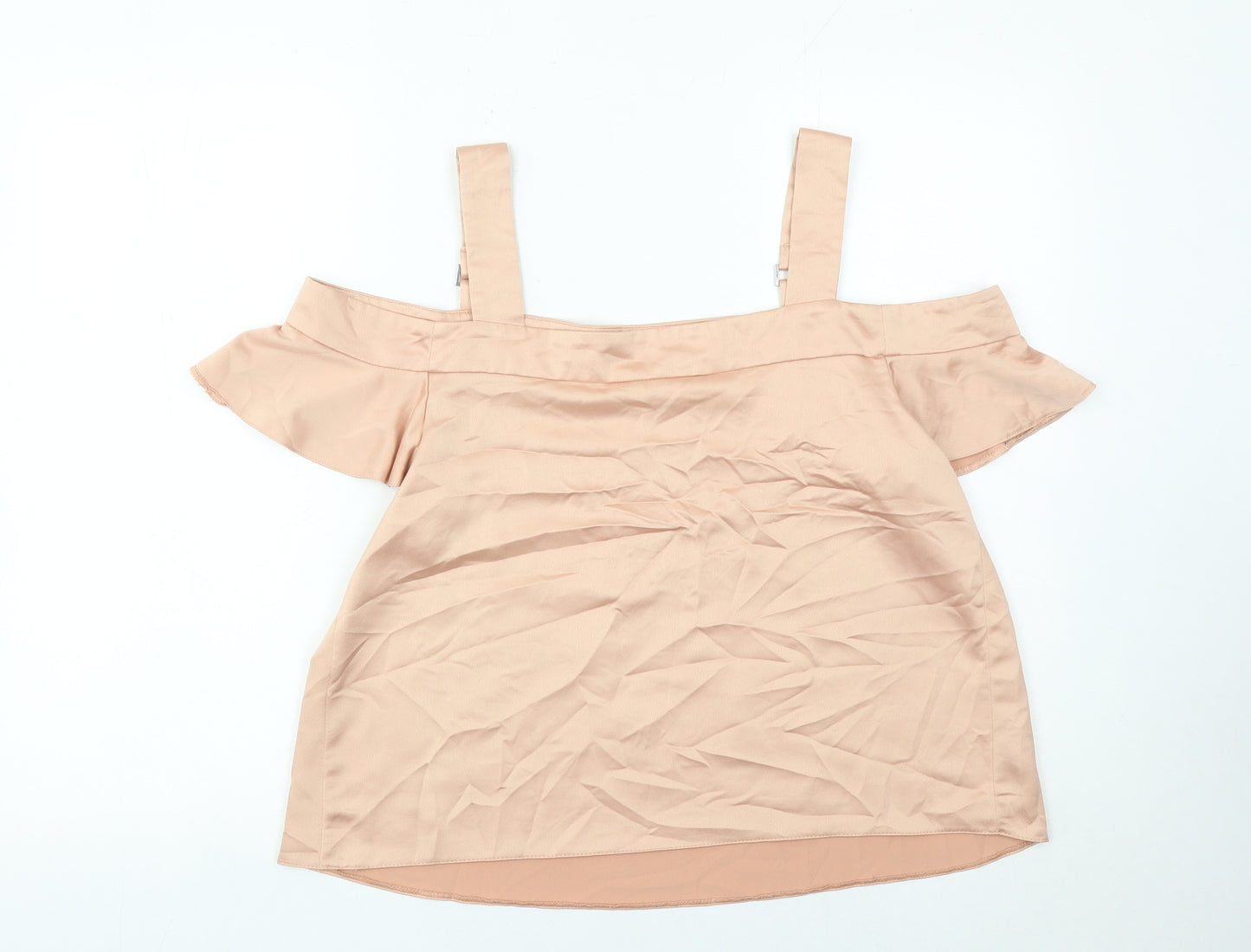Red Herring Women’s Beige Off Shoulder Ruffle Blouse Size 12
