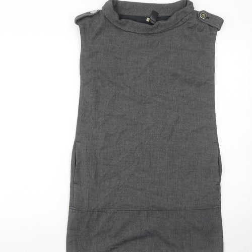 Mango Women’s Grey Shift Dress Size 8 Sleeveless Workwear