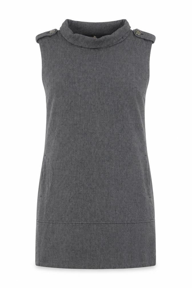 Mango Women’s Grey Shift Dress Size 8 Sleeveless Workwear