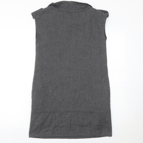 Mango Women’s Grey Shift Dress Size 8 Sleeveless Workwear