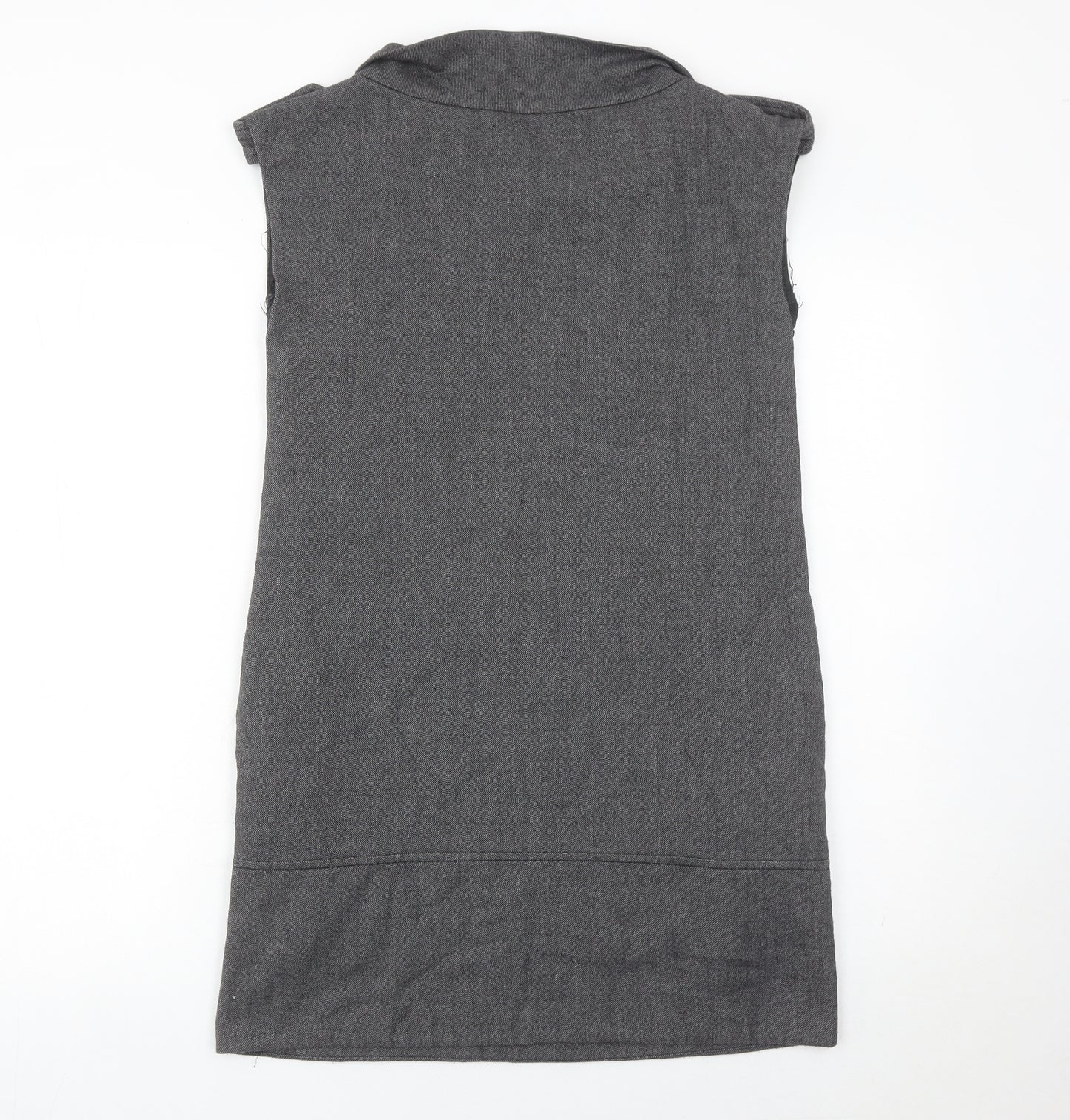 Mango Women’s Grey Shift Dress Size 8 Sleeveless Workwear