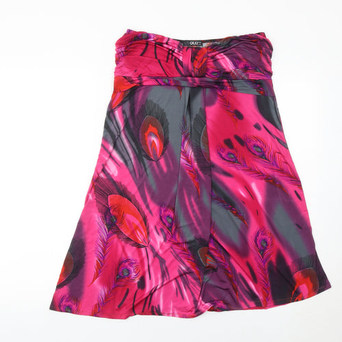Quiz Women’s Pink Strapless Satin Knee Length Dress Size 16