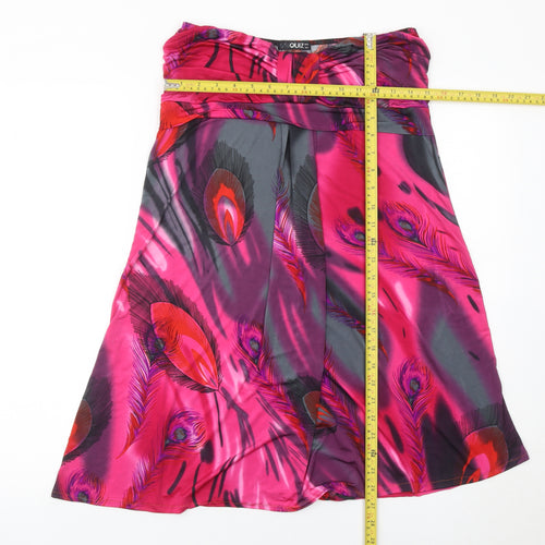 Quiz Women’s Pink Strapless Satin Knee Length Dress Size 16
