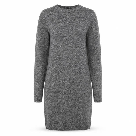 Front view of Brave Soul Women’s Grey Jumper Dress, size S, Long Sleeve Knit