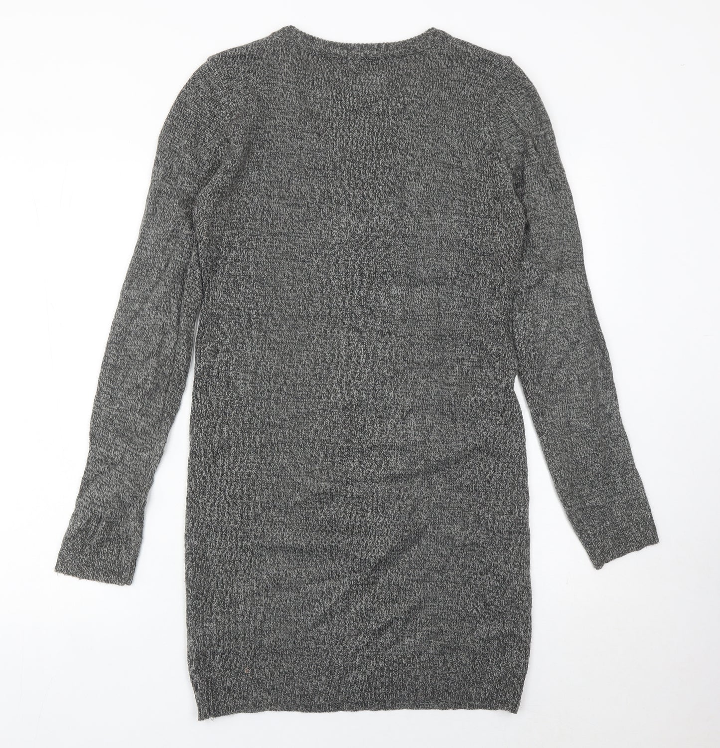 Brave Soul Women’s Grey Jumper Dress Size S Long Sleeve Knit