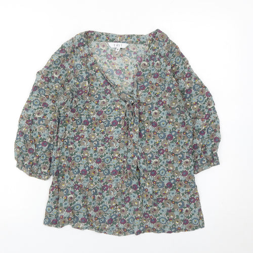 East Womens Multicoloured Floral Viscose Tunic Blouse Size 8