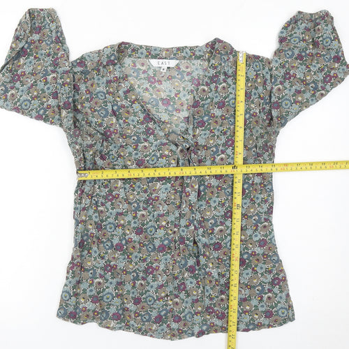 East Womens Multicoloured Floral Viscose Tunic Blouse Size 8
