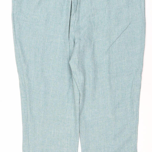 Honor Millburn Women’s Green Linen Blend Relaxed Trousers Size 20