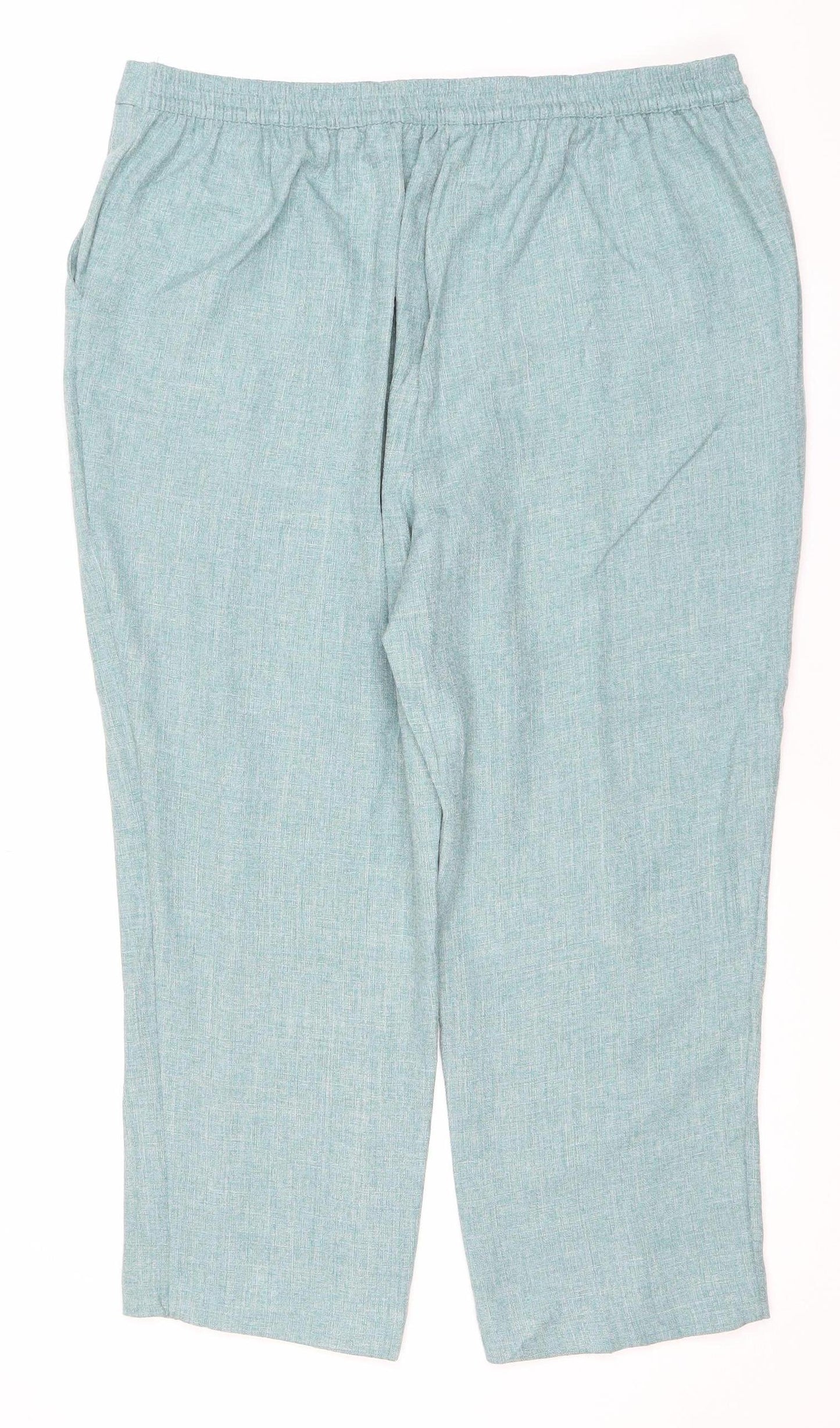 Honor Millburn Women’s Green Linen Blend Relaxed Trousers Size 20