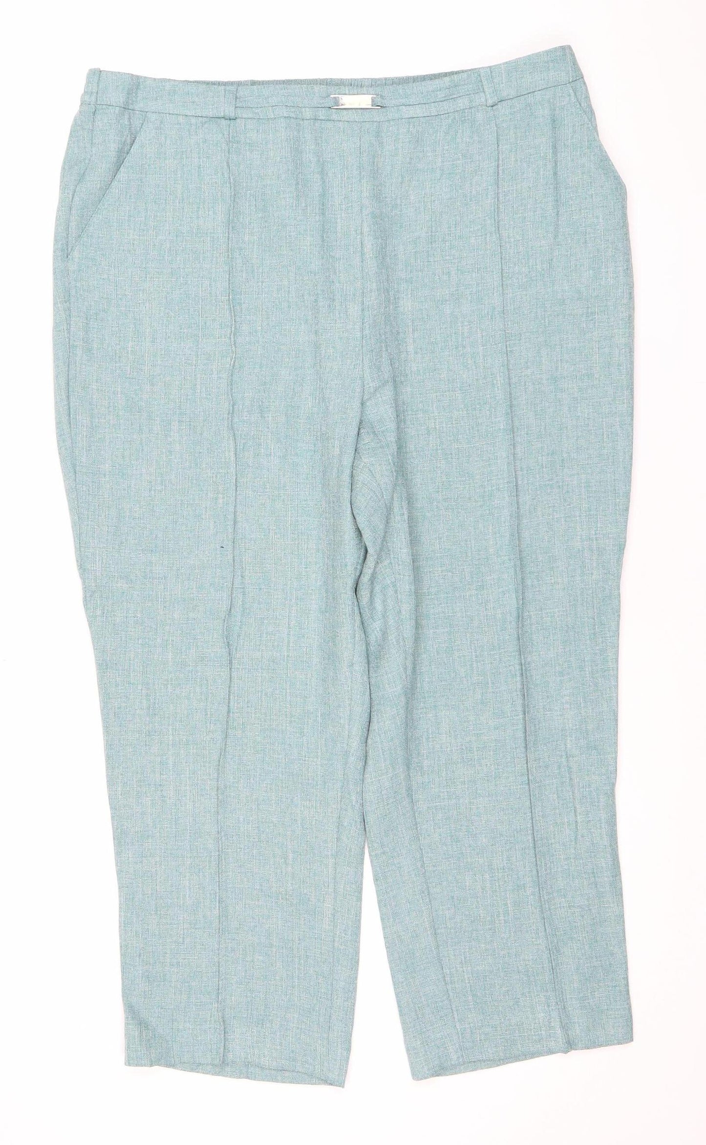 Honor Millburn Women’s Green Linen Blend Relaxed Trousers Size 20
