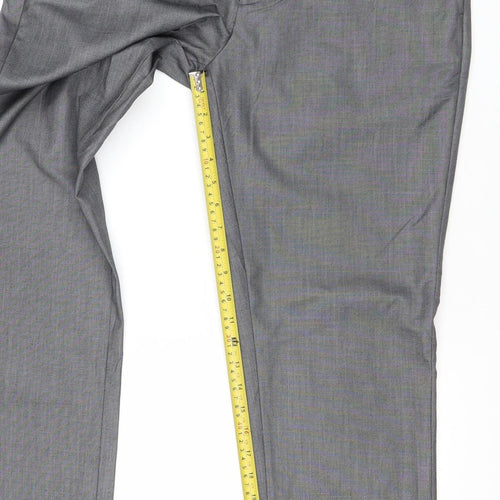 Cedar Wood State Men's Grey 36R Regular Fit Dress Trousers