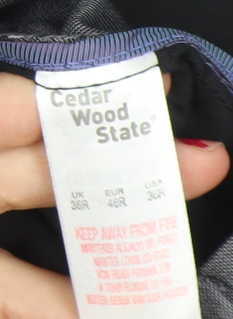 Cedar Wood State Men's Grey 36R Regular Fit Dress Trousers