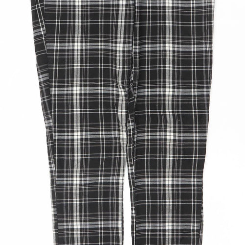 New Look Womens Black Plaid Slim Fit Skinny Trousers UK 6