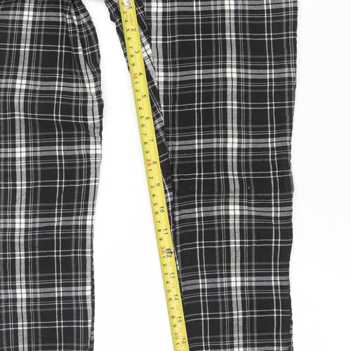 New Look Womens Black Plaid Slim Fit Skinny Trousers UK 6