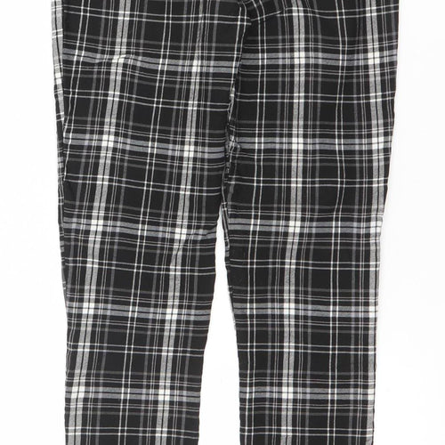 New Look Womens Black Plaid Slim Fit Skinny Trousers UK 6