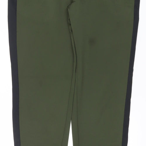 Jack & Jones Men Green Track Pants L Regular Fit Elastic Waist