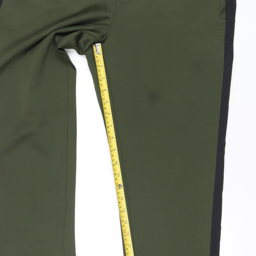 Jack & Jones Men Green Track Pants L Regular Fit Elastic Waist