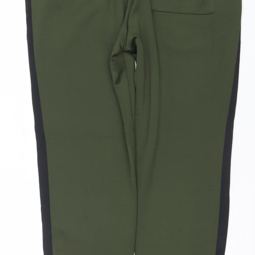 Jack & Jones Men Green Track Pants L Regular Fit Elastic Waist