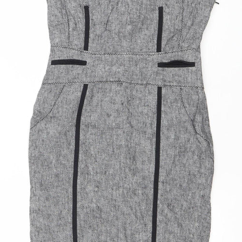Debenhams Women’s Grey Sheath Work Dress Size 10 Sleeveless