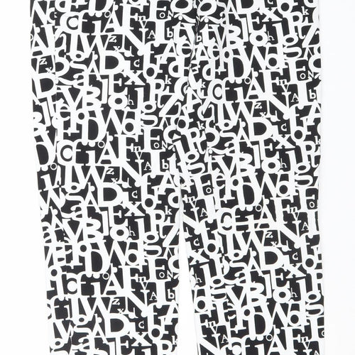 That's Me Womens Black White Geometric Leggings Size 10 Slim Fit