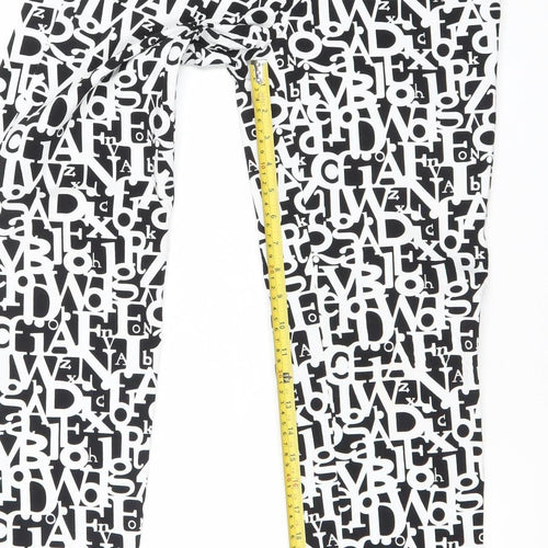 That's Me Womens Black White Geometric Leggings Size 10 Slim Fit
