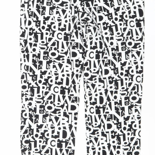 That's Me Womens Black White Geometric Leggings Size 10 Slim Fit