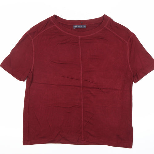 Marks and Spencer Womens Red Basic Short Sleeve T-Shirt S