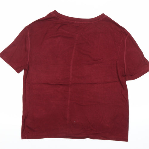 Marks and Spencer Womens Red Basic Short Sleeve T-Shirt S
