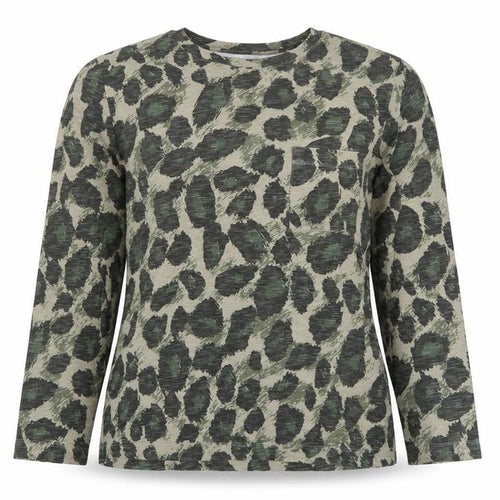 Marks and Spencer Women’s Green Animal Print Cotton Long Sleeve T-Shirt Size 12