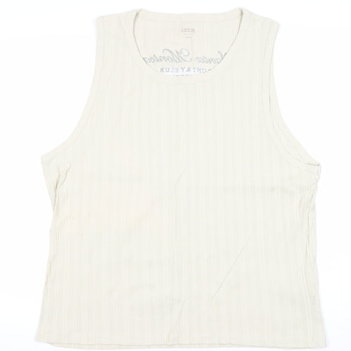 ASOS Men’s 3XL Beige Sleeveless Crew Neck Cotton T-Shirt