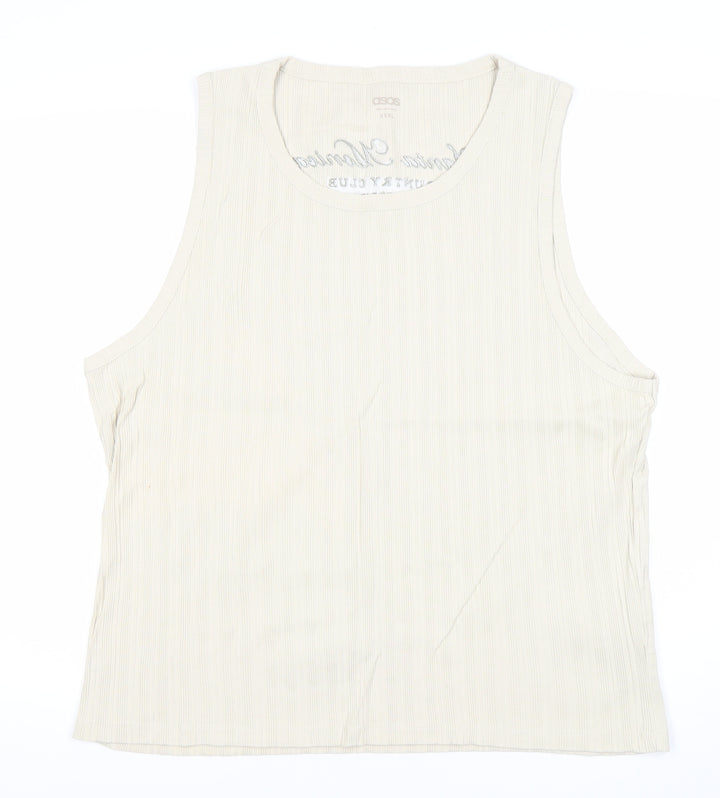 ASOS Men’s 3XL Beige Sleeveless Crew Neck Cotton T-Shirt