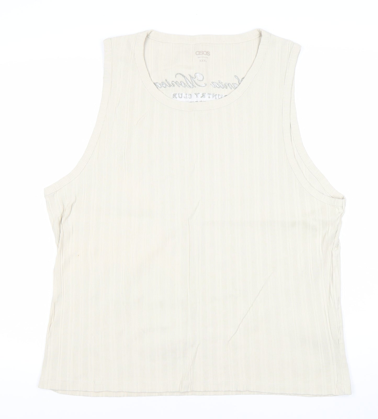ASOS Men’s 3XL Beige Sleeveless Crew Neck Cotton T-Shirt