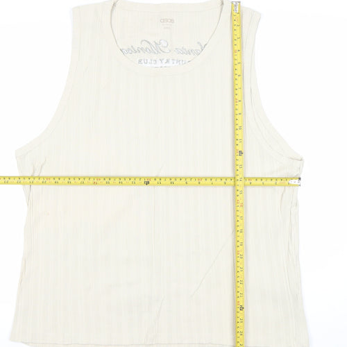 ASOS Men’s 3XL Beige Sleeveless Crew Neck Cotton T-Shirt
