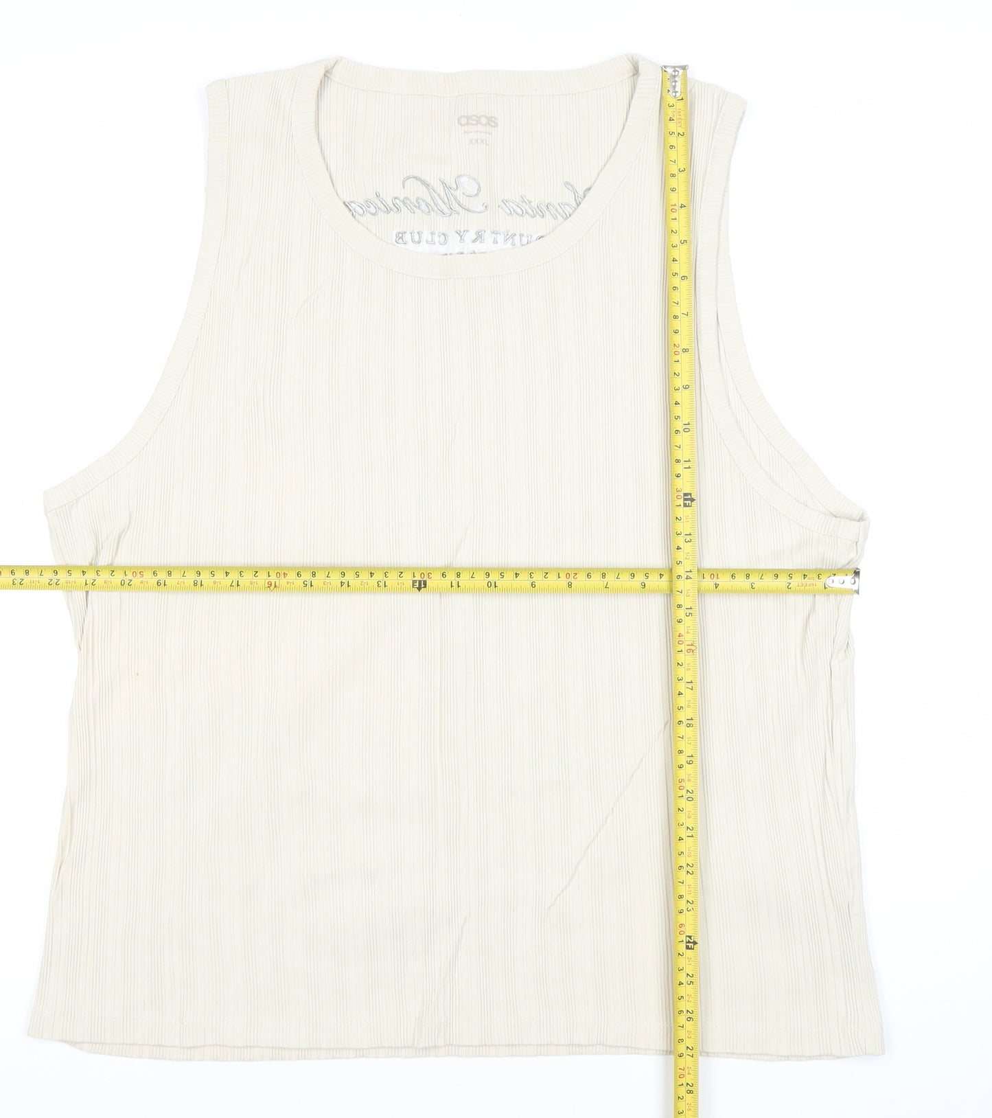 ASOS Men’s 3XL Beige Sleeveless Crew Neck Cotton T-Shirt