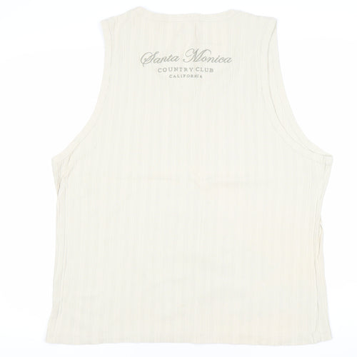 ASOS Men’s 3XL Beige Sleeveless Crew Neck Cotton T-Shirt