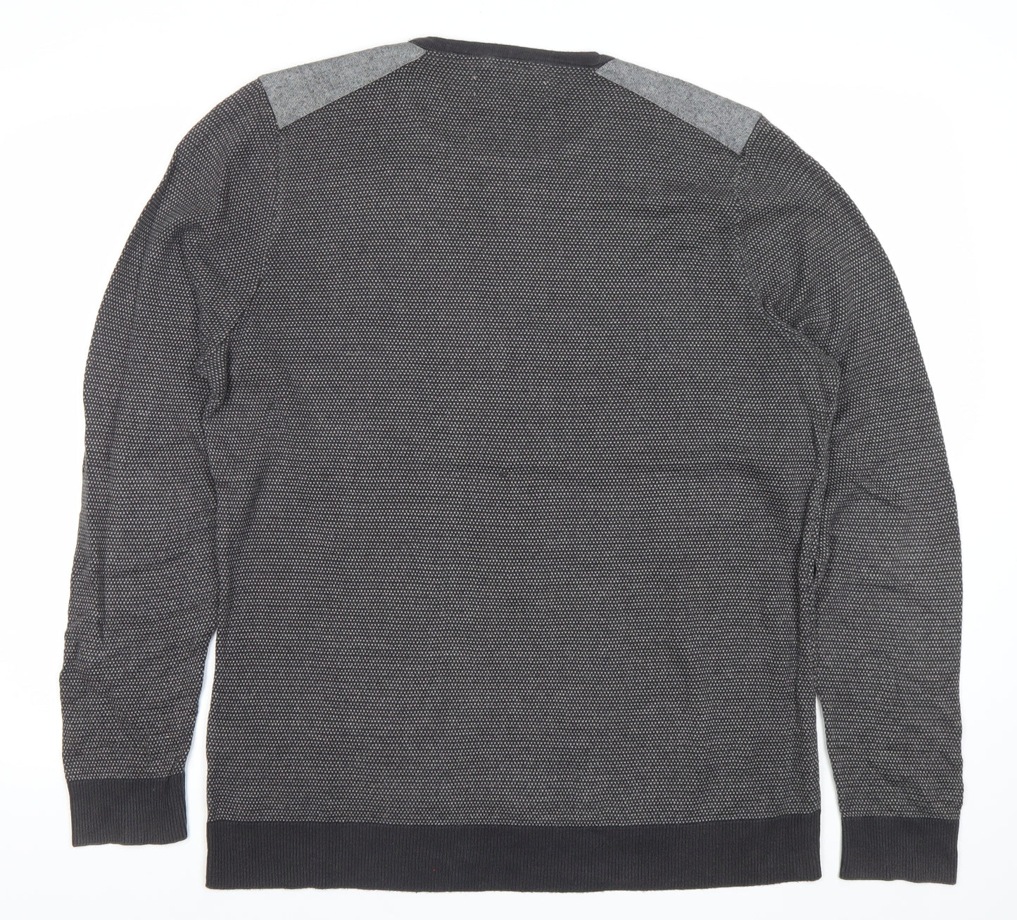 River Island Men’s Grey Cotton Crew Neck Pullover Jumper Size L