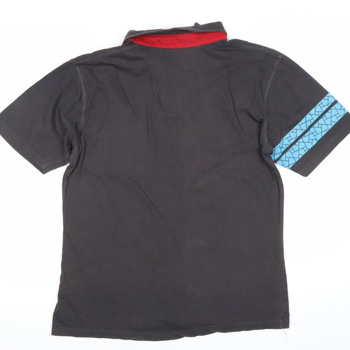 Kleider Men’s Black Polo Shirt L Geometric Pocket Short Sleeve