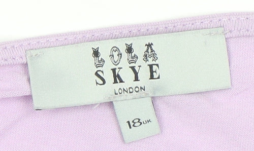 Lola Skye Women’s Purple Lace Cropped Blouse UK 18