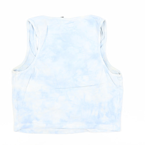 ASOS Women’s Blue Tie Dye Cropped Tank Top Size 12 Cotton Stretch