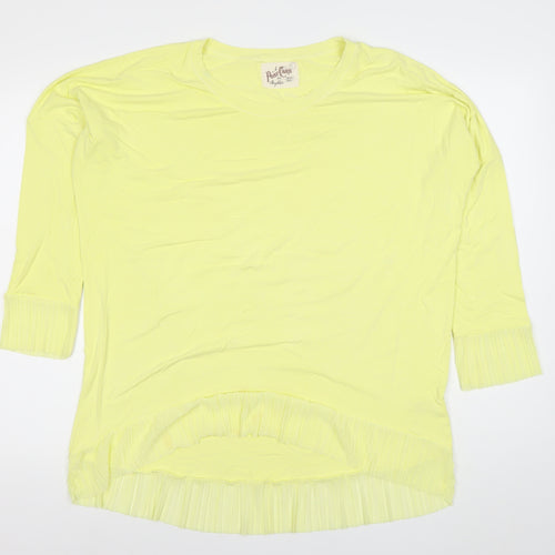 A Postcard from Brighton Women’s Yellow Ruffle Hem T-Shirt Size S