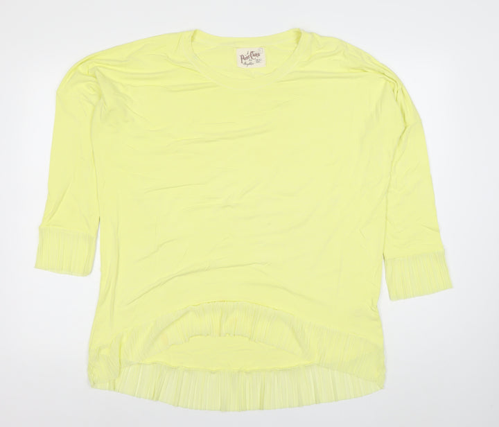 A Postcard from Brighton Women’s Yellow Ruffle Hem T-Shirt Size S