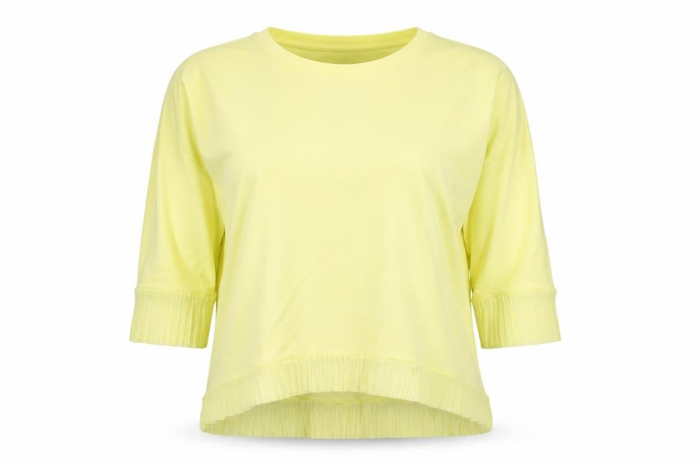 A Postcard from Brighton Women’s Yellow Ruffle Hem T-Shirt Size S