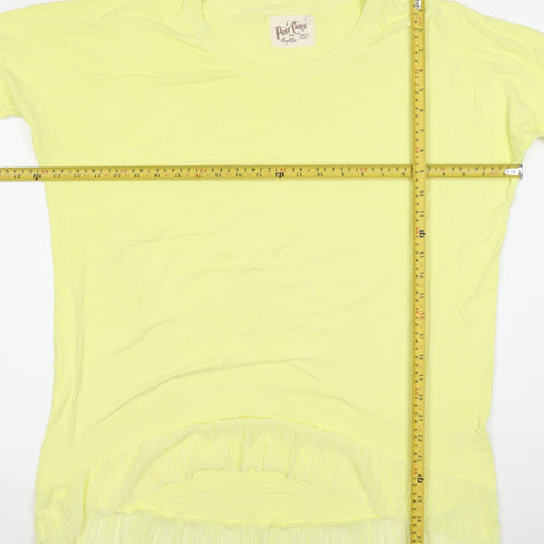 A Postcard from Brighton Women’s Yellow Ruffle Hem T-Shirt Size S