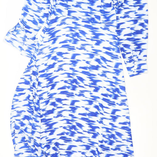 Elli White Women’s Blue Long Wrap Dress Size S V-Neck Party