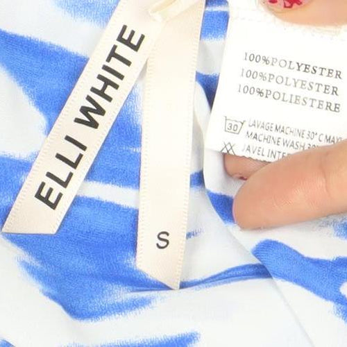 Elli White Women’s Blue Long Wrap Dress Size S V-Neck Party
