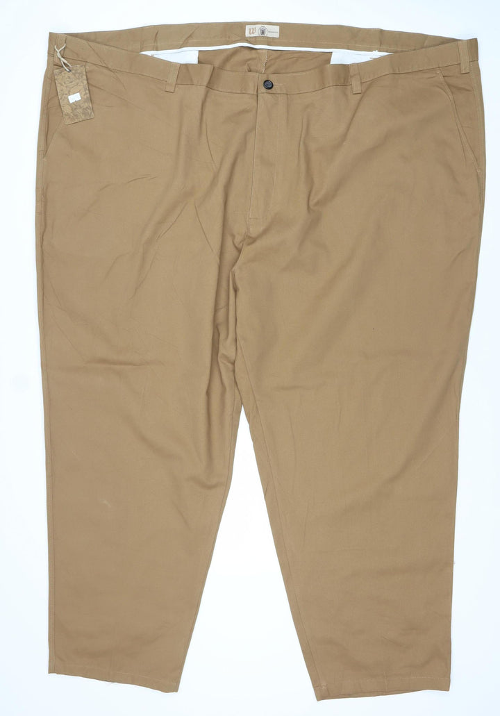 WOODBRIE Mens Brown 62 Khaki Jeans Cotton Regular Fit