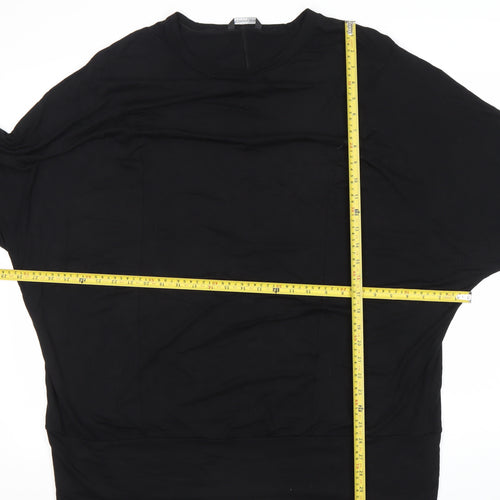 Roman Womens Black Relaxed Fit 3/4 Sleeve Jersey Top XL