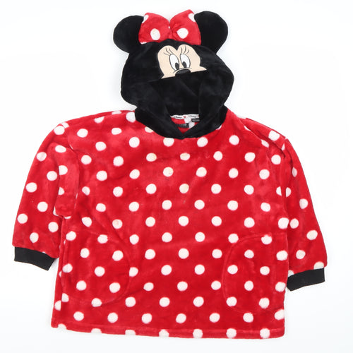 Disney Girls Minnie Mouse Red Polka Dot Fleece Hoodie 4-5Y