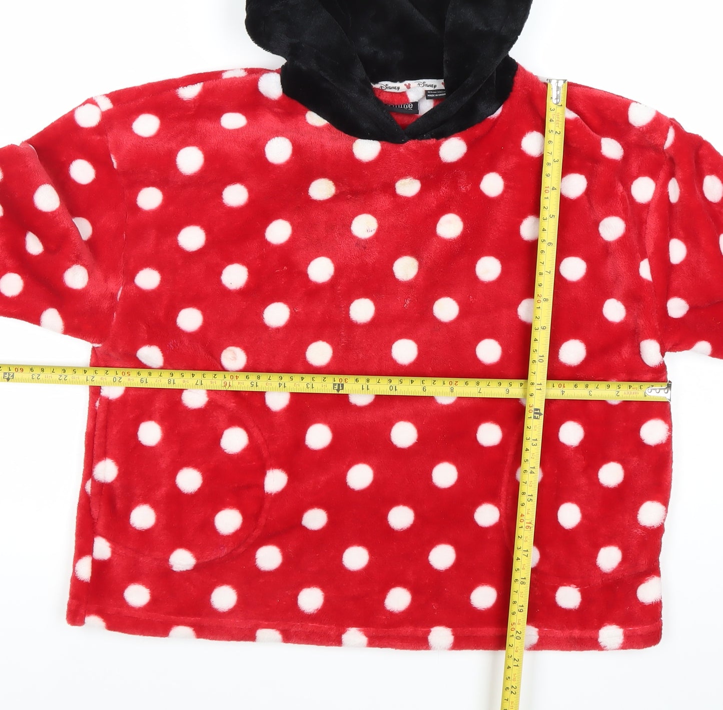 Disney Girls Minnie Mouse Red Polka Dot Fleece Hoodie 4-5Y