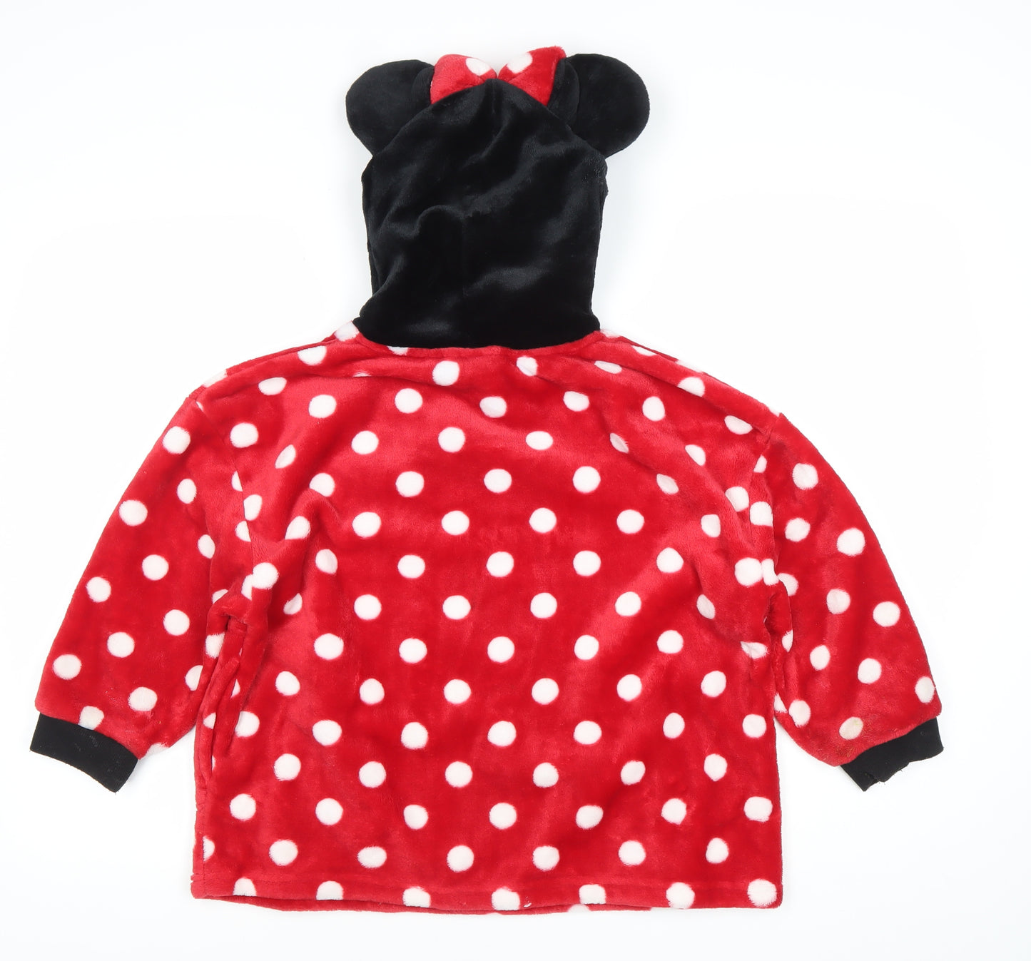 Disney Girls Minnie Mouse Red Polka Dot Fleece Hoodie 4-5Y